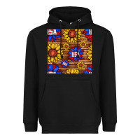 Black usa sunflower seamless pattern Heavyweight Hoodie - BundleAndBundleShop