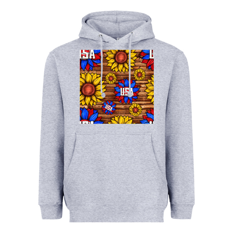 Usa Sunflower Seamless Pattern Heavyweight Hoodie by BundleAndBundleShop | Teevron