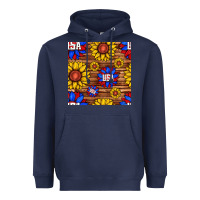 Navy usa sunflower seamless pattern Heavyweight Hoodie - BundleAndBundleShop