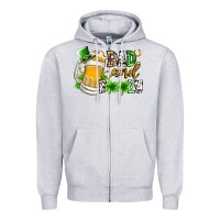 Heather Grey bad and boozy Zipper Hoodie - RacoonDesign