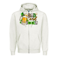 Oatmeal Heather bad and boozy Zipper Hoodie - RacoonDesign