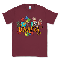 Burgundy social worker Classic Tee - Zillion Design Studio