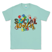 Seafoam social worker Classic Tee - Zillion Design Studio