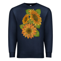 Navy sunflowers b Premium Sweatshirt - Artiststas