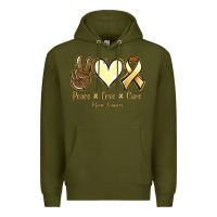 Army Green Peace love cure Bone Cancer Premium Hoodie - NancyCooperArtShop