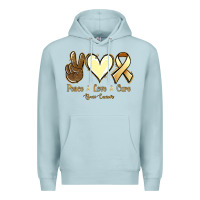 Blue Mist Peace love cure Bone Cancer Premium Hoodie - NancyCooperArtShop