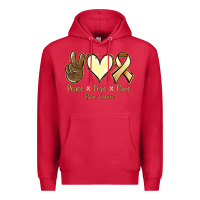 Cardinal Peace love cure Bone Cancer Premium Hoodie - NancyCooperArtShop