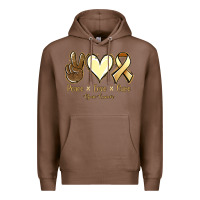 Chestnut Peace love cure Bone Cancer Premium Hoodie - NancyCooperArtShop