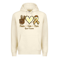 Sandshell Peace love cure Bone Cancer Premium Hoodie - NancyCooperArtShop