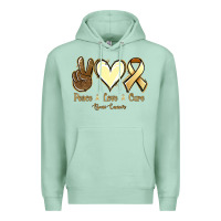 Seafoam Peace love cure Bone Cancer Premium Hoodie - NancyCooperArtShop