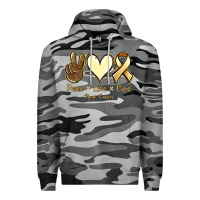 Slate Camo Peace love cure Bone Cancer Premium Hoodie - NancyCooperArtShop
