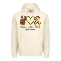Tofu Peace love cure Bone Cancer Premium Hoodie - NancyCooperArtShop