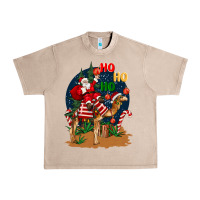 French Oak Christmas  camel with Santa Urban Heavy Tee - BarkalooDesign