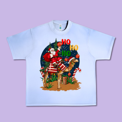 Christmas  Camel With Santa Urban Heavy Tee Designed By Barkaloodesign