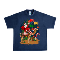 Navy Christmas  camel with Santa Urban Heavy Tee - BarkalooDesign