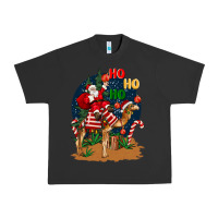 Pigment Black Christmas  camel with Santa Urban Heavy Tee - BarkalooDesign