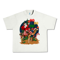 Pistachio Christmas  camel with Santa Urban Heavy Tee - BarkalooDesign