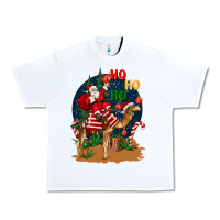 White Christmas  camel with Santa Urban Heavy Tee - BarkalooDesign
