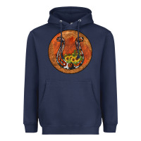 Navy horseshoe circle Heavyweight Hoodie - JahusDesignShop