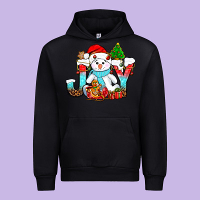 Joy Christmas With Snowman Bbs Urban Hoodie Designed By Bundleandbundleshop