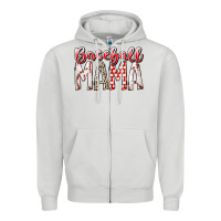 Dove Grey baseball  mama Zipper Hoodie - RacoonDesign