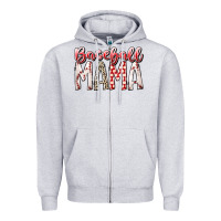 Heather Grey baseball  mama Zipper Hoodie - RacoonDesign