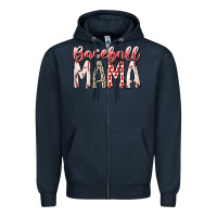 Navy baseball  mama Zipper Hoodie - RacoonDesign