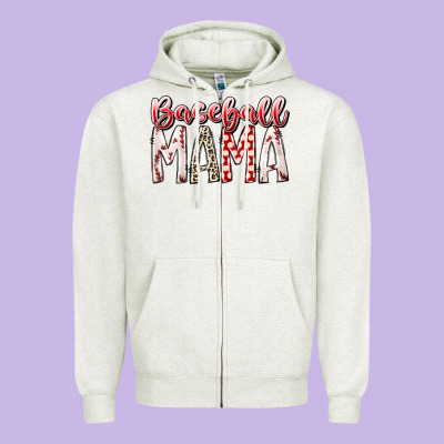 Baseball  Mama Zipper Hoodie Designed By Racoondesign