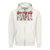 Oatmeal Heather baseball  mama Zipper Hoodie - RacoonDesign