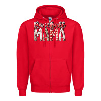 Red baseball  mama Zipper Hoodie - RacoonDesign