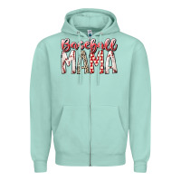 Seafoam baseball  mama Zipper Hoodie - RacoonDesign