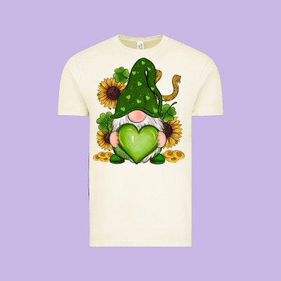 Vintage Tee st patricks day shamrock sunflowers gnomes