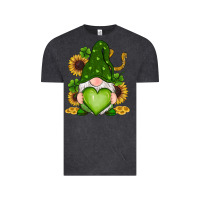 Vintage Black st patricks day shamrock sunflowers gnomes Vintage Tee - RanaPortraitStore