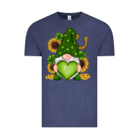 Vintage Denim st patricks day shamrock sunflowers gnomes Vintage Tee - RanaPortraitStore