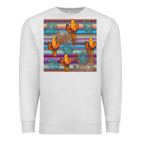 Oatmeal Heather cactus gemstone seamless Premium Sweatshirt - AdoDesignShop