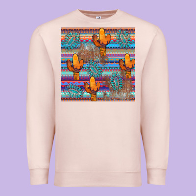 Cactus Gemstone Seamless Premium Sweatshirt Designed By Adodesignshop