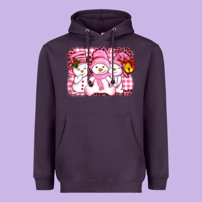 Chillin Pink   With My Snowmies  Ado Heavyweight Hoodie Designed By Adodesignshop