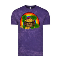 Cloud Purple st patricks shamrock gold leopard rainbow Vintage Tee - RanaPortraitStore