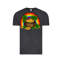 Vintage Black st patricks shamrock gold leopard rainbow Vintage Tee - RanaPortraitStore