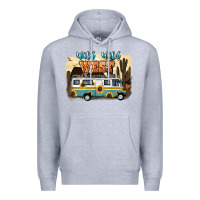 Heather Grey wild wild west Premium Hoodie - NancyCooperArtShop