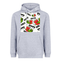 Heather Grey bookworm seamless pattern Heavyweight Hoodie - BundleAndBundleShop