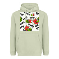 Matcha bookworm seamless pattern Heavyweight Hoodie - BundleAndBundleShop