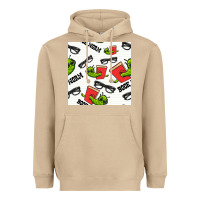 Mushroom bookworm seamless pattern Heavyweight Hoodie - BundleAndBundleShop