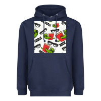 Navy bookworm seamless pattern Heavyweight Hoodie - BundleAndBundleShop