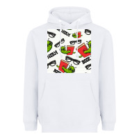White bookworm seamless pattern Heavyweight Hoodie - BundleAndBundleShop