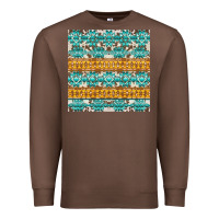 Chestnut aztec cowhide seamless Premium Sweatshirt - AdoDesignShop