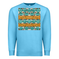 Ocean Blue aztec cowhide seamless Premium Sweatshirt - AdoDesignShop