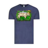 Vintage Denim thick thighs lucky vibes charolais bull Vintage Tee - RanaPortraitStore