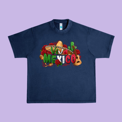 Viva Mexico Urban Heavy Tee Designed By Zillion Design Studio