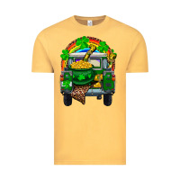 Vintage Mustard st patricks day truck with pot of gold horseshoe a Vintage Tee - RanaPortraitStore